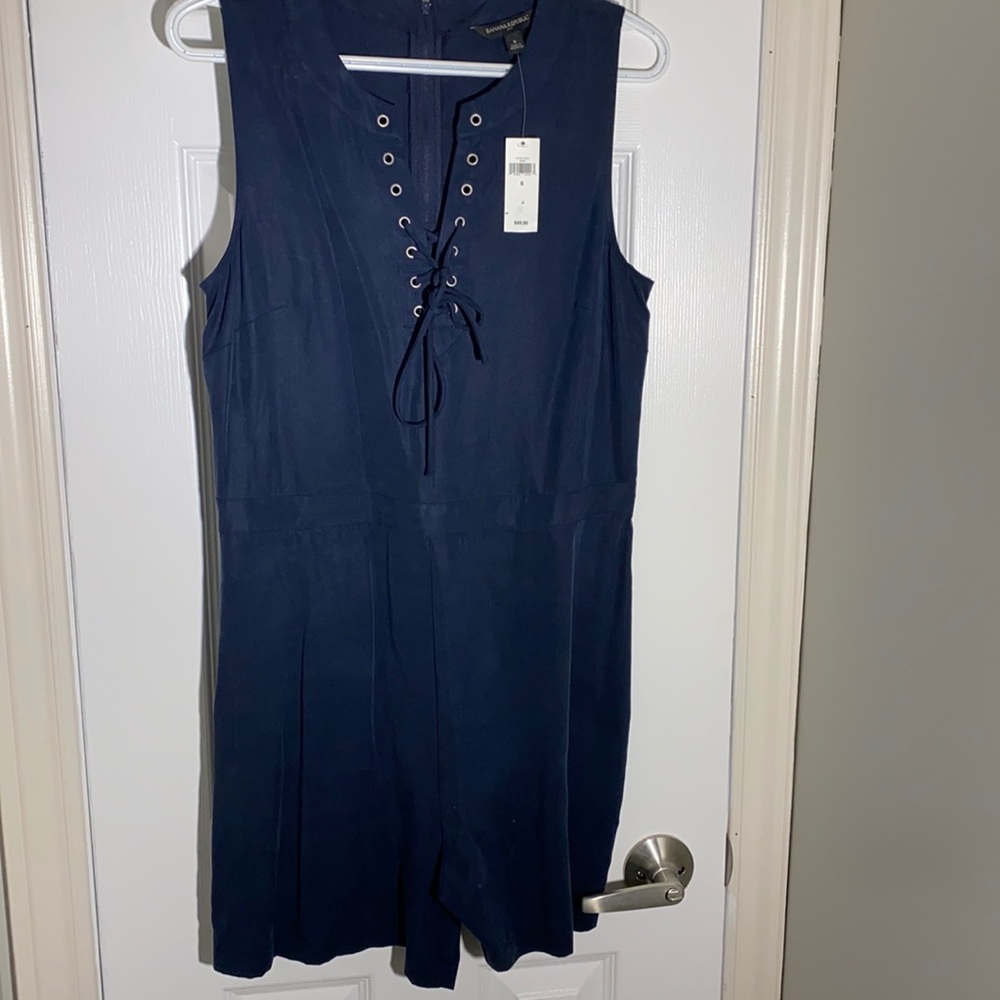Navy blue banana republic romper